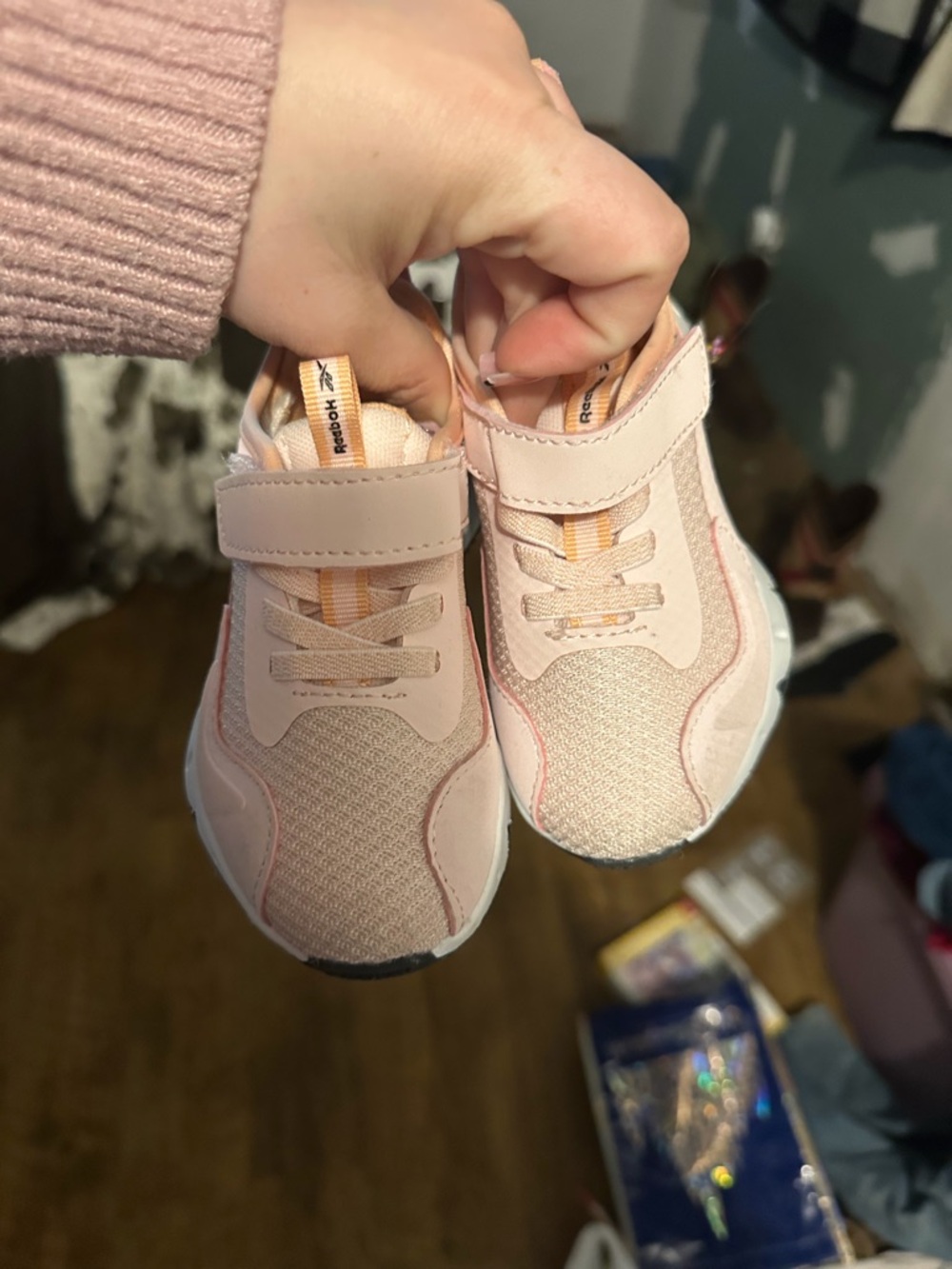 Reebok Kids' Light Pink Velcro Athletic Sneakers